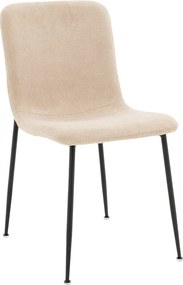 Καρέκλα Gratify pakoworld ύφασμα εκρού-πόδι μαύρο