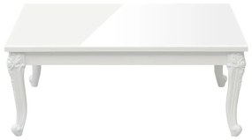 Τραπεζάκι Σαλονιού Γυαλ. Λευκό 100 x 50 x 42 εκ. Επεξεργ. Ξύλο - Λευκό
