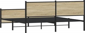 vidaXL Σκελετός Κρεβ. Χωρίς Στρώμα Sonoma Δρυς 183x213 εκ. Μεταλλικό