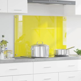 vidaXL Πίσω Πάνελ Κουζίνας Κίτρινο 90 x 60 x 0.6 εκ. σκληρυμένο γυαλί