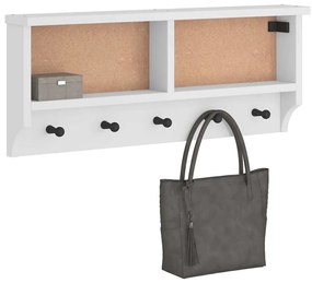 vidaXL Επίτοιχη κρεμάστρα παλτών SANDNES Λευκό 87x12x35 εκ. Πεύκο ξύλο