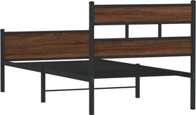 vidaXL Πλαίσιο Κρεβ. Χωρ. Στρώμα Καφέ Δρυς 80x200 εκ. Επεξ. Ξύλο