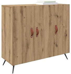 vidaXL Πλαϊνό γραφείο Καφέ 90 x 34 x 80 εκ. Επεξεργασμένο ξύλο