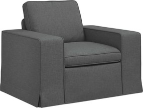 vidaXL Καναπές 2 pcs Σκούρο Γκρι