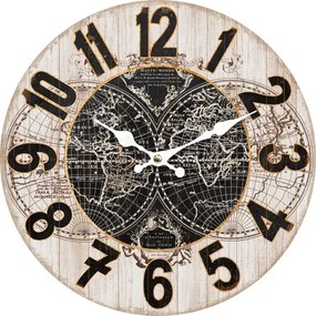 Ρολόι Τοίχου MDF Φ34x3.8cm - MDF - 14650004