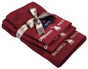 Πετσέτες 2669 (Σετ 3τμχ) Bordo Greenwich Polo Club Towels Set 70x140cm 100% Βαμβάκι