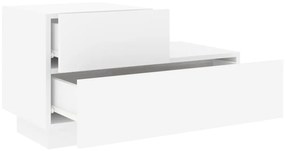 vidaXL Κομοδίνο με Φώτα LED Λευκό 70 x 36 x 40,5 εκ.