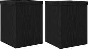 vidaXL Βάση φυτών 2 pcs Μαύρη Οξυά 15 x 15 x 20 εκ. Επεξεργασμένο ξύλο
