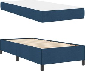 vidaXL Κρεβάτι με ελατήρια Μπλε 90 x 190 cm ύφασμα