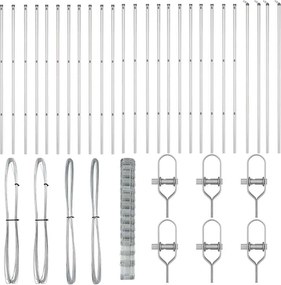 vidaXL Στύλος Περιφράξεων Γαλβανισμένο 50 x 1,6 m Ατσάλι