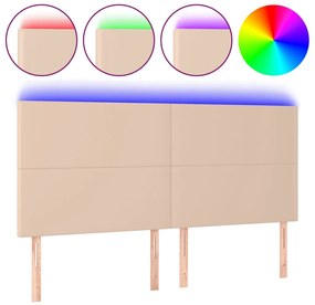 vidaXL Κεφαλάρι Κρεβατιού LED Καπουτσίνο 180x5x118/128 εκ