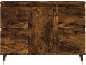 vidaXL Ντουλάπι Μπάνιου Καπνιστή Δρυς 80 x 33 x 60 εκ. Επεξεργ. Ξύλο