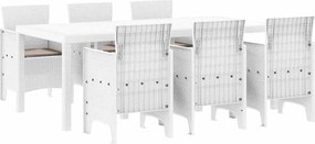 vidaXL Σέτ φαγητού για κήπο 7 pcs Λευκό Πολυπροπυλένιο