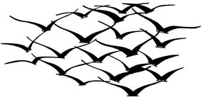 Διακοσμητικό Τοίχου Herd Of Birds 279ENZ1167 120x55cm Black Wallity Metal