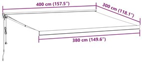 Τέντα Πτυσσόμενη Αυτόματη Μπορντό 400x300 εκ. - Κόκκινο