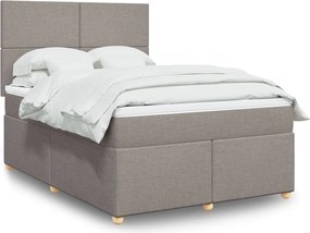 vidaXL Κρεβάτι Boxspring με Στρώμα Taupe 140x200 εκ. Υφασμάτινο