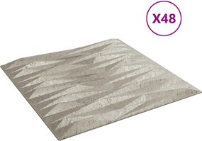 vidaXL Πάνελ τοίχου 48 pcs Πέτρα Μπετόν 50 x 50 cm Φελιζόλ XPS