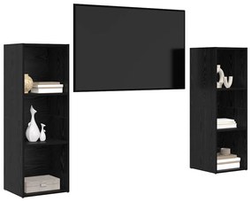 vidaXL Σετ επίπλου τηλεόρασης 2 pcs Μαύρη δρυς 107 x 35 x 37 cm
