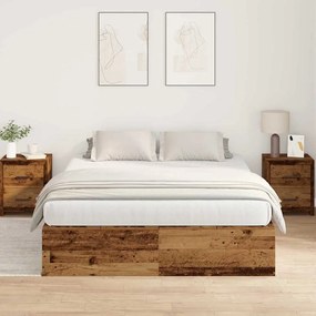 vidaXL Σκελετός Κρεβατιού Παλαιό ξύλο 200 x 180 x 31.5 εκ.
