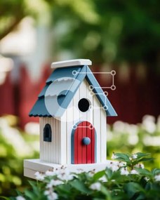Intra Συλλεκτικό Ξύλινο Παζλ Plywood  4mm - Πολύχρωμο Birdhouse σε σκηνικό της φύσης Σε Ξύλινο Κουτί - Διαστάσεις: 10x10 cm – 25 κομμάτια