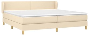 vidaXL Κρεβάτι Boxspring με Στρώμα Κρεμ 200x200 εκ. Υφασμάτινο