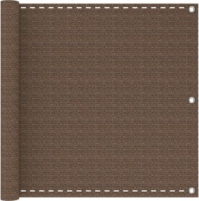 vidaXL Οθόνη Μπαλκονιού Καφέ 75 x 800 cm HDPE και Αλουμίνιο