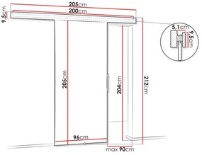 Συρόμενες πόρτες Dover 142, 26 kg, Sonoma οξιά, Πλαστικοποιημένη μοριοσανίδα, Ανοιχτό καφέ, Αλουμίνιο | Epipla1.gr