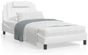Πλαίσιο Κρεβατιού με LED Λευκό 100x200 εκ. Συνθετικό Δέρμα