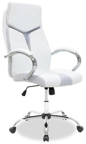 Manager office chair Shark with PU white-grey colour 60x64x117 εκ.