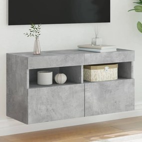 vidaXL Έπιπλο Τηλεόρασης με LED Γκρι Σκυροδέματος 80x30x40 εκ.