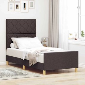 vidaXL Κρεβάτι Καφέ 90x200 εκ. Ύφασμα