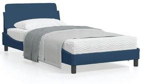 Πλαίσιο Κρεβατιού με Κεφαλάρι Μπλε 100x200 εκ. Υφασμάτινο - Μπλε