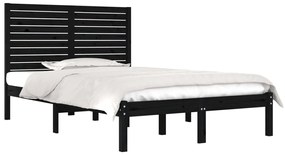 vidaXL Πλαίσιο Κρεβατιού Μαύρο 140 x 190 εκ. από Μασίφ Ξύλο