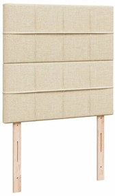 Κρεβάτι Boxspring με Στρώμα Κρεμ 100 x 200 εκ. Υφασμάτινο - Κρεμ