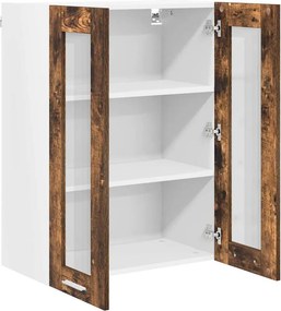 vidaXL Κρεμαστό ντουλάπι Καπνιστό Δρύς 60 x 31 x 80 εκ.