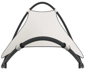 vidaXL Ξαπλώστρα Κουνιστή με Ροδάκια Κρεμ Ατσάλι &amp; Ύφασμα Textilene