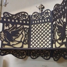 Σετ των 2 Intra απο ξύλο plywood 3mm-4mm πάχος – Ορθόδοξο ξύλο ραφιού εικονιδίων 30x35 cm INTRAVECTRY-MY554841