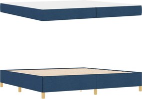 vidaXL Σκελετός Κρεβατιού με στρώμα Μπλε 200 x 200 cm ύφασμα