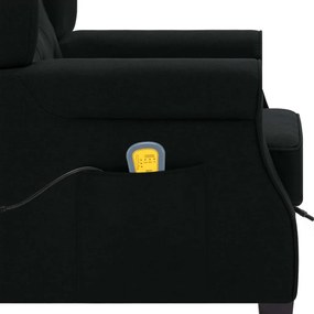 vidaXL Πολυθρόνα Μασάζ Μαύρη Υφασμάτινη με Υποπόδιο