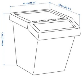 SORTERA κάδος διαλογής απορριμάτων με καπάκι, 60 l 702.558.99