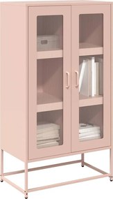 vidaXL Highboard Ροζ 68x39x123 cm Ατσάλι