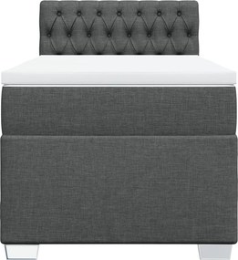 vidaXL Κρεβάτι Boxspring με Στρώμα Σκούρο Γκρι 80x200 εκ. Υφασμάτινο