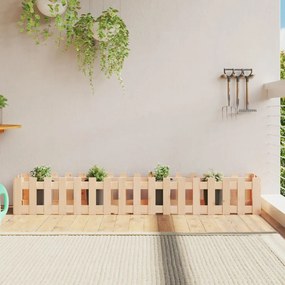 vidaXL Ζαρντινιέρα Υπερυψωμένη Σχ Φράχτη 200 x 30 x 30 εκ. Μασίφ Πεύκο