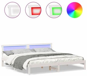 vidaXL Σκελετός Κρεβατιού Λευκό 200 x 200 cm Μασίφ ξύλο πεύκου