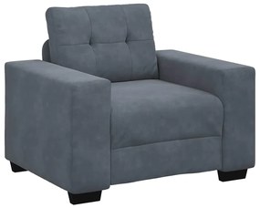 vidaXL Σετ Καναπέ με μαξιλάρι 3 pcs Γκρι 221 x 78 x 80 εκ Βελούδο