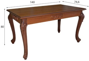 MARILLEE Τραπέζι Κουζίνας Ξύλινο Chesnut/MDF Dark Provence 140x74.6x80εκ.