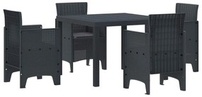 Σέτ φαγητού για κήπο 5 pcs Ανθρακί Rattan Polt