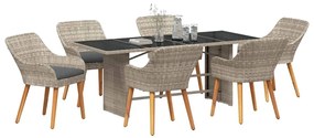 vidaXL Σετ Εξωτερικής Τραπέζης 7 pcs Ανοιχτό γκρι
