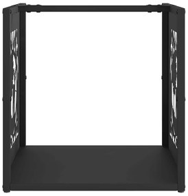 vidaXL Ράφι Καυσόξυλων Μαύρο 40x40x40 εκ. Χάλυβας ψυχρής έλασης