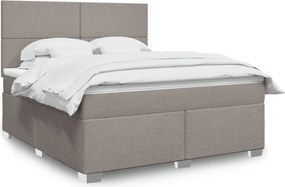vidaXL Κρεβάτι Boxspring με Στρώμα Taupe 180x200 εκ. Υφασμάτινο